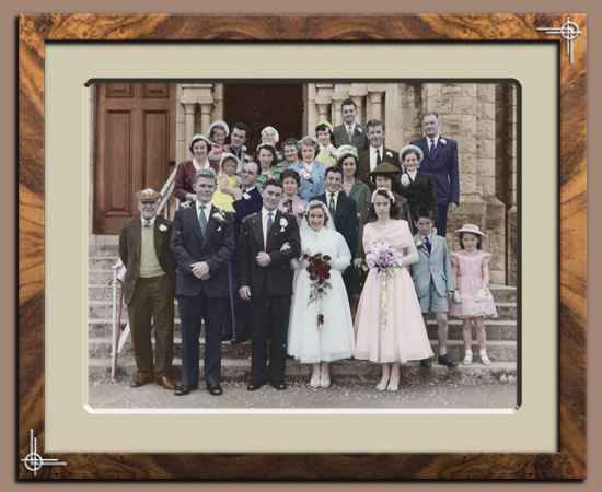 Old Black and White Wedding Photos made into Colour