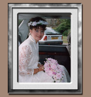 Bride In Car - Distracting Background Needs Removing